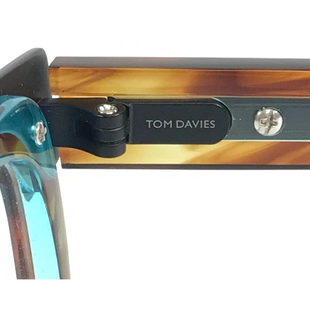 Tom Davies Eyeglasses Frame TD706 Col. 2060 Brown Horn Clear Blue 53-20-145